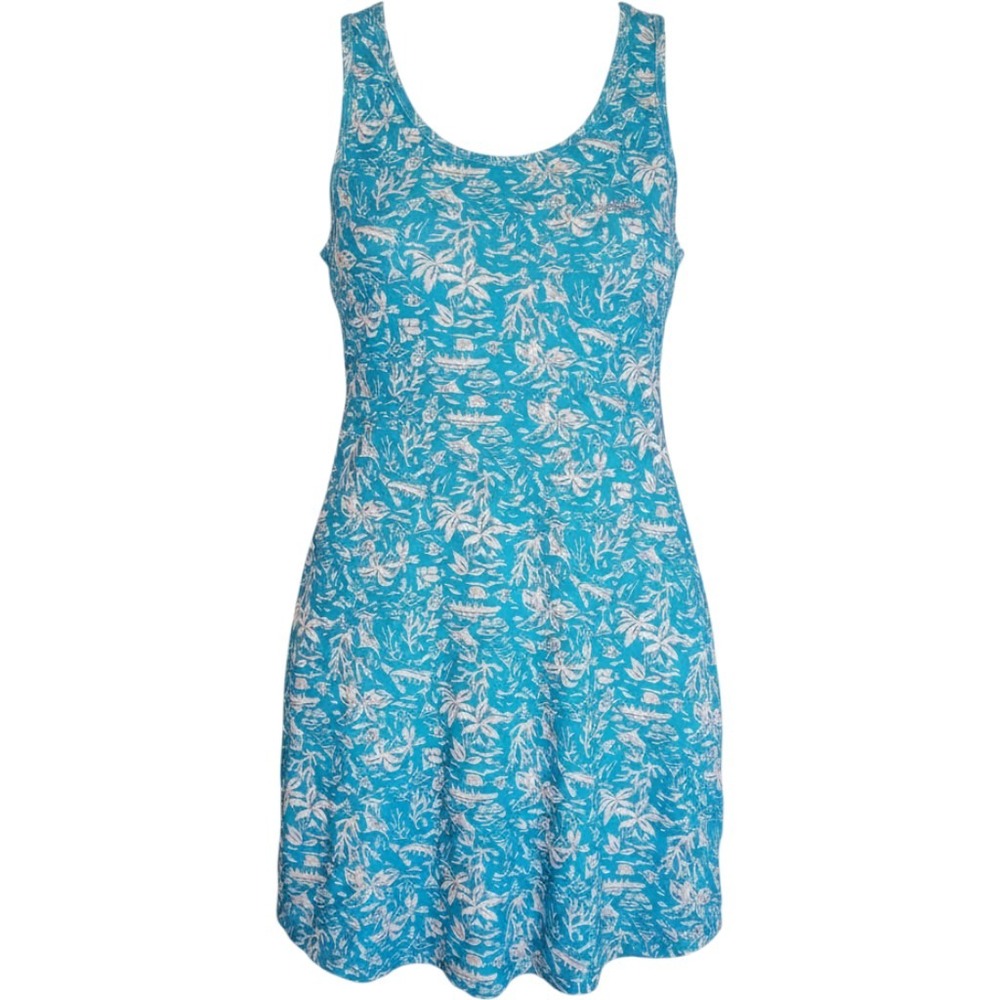 Columbia PFG Womens XS Blue White Sun Dress Fishing Travel Coastal Athleisure